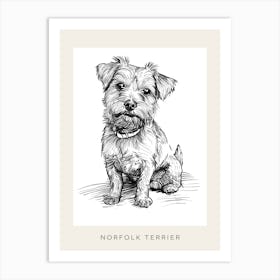 Norfolk Terrier Dog Line Sketch 2 Poster Art Print