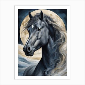 Moonlit Horse54 Art Print