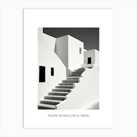 Poster Of Santorini, Greece, Photography In Black And White 1 Art Print