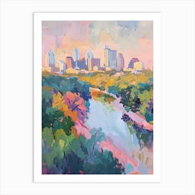 Mount Bonnell Austin Texas Oil Painting 1 Art Print