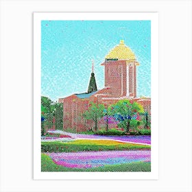 Sugar Land, City Us  Pointillism Art Print