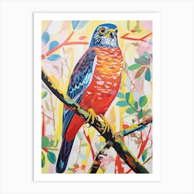 Colourful Bird Painting Eurasian Sparrowhawk 4 Art Print