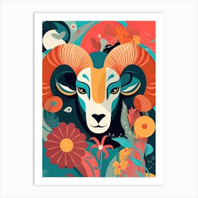 Aries Illustration Zodiac Star Sign 4 Art Print