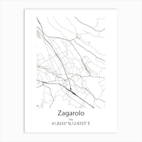 Zagarolo,Italy Minimalist Map Poster