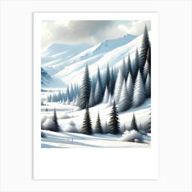 White Winter Hill Art Print