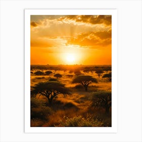 Sunset In The Savannah Art Print