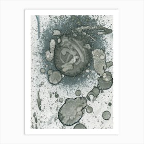 Alcohol Ink Abstraction Gray Space 1 Art Print