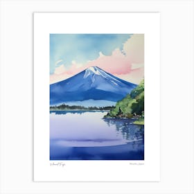 Mount Fuji, Japan 2 Watercolour Travel Poster Art Print