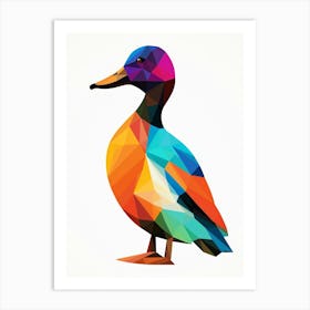 Colourful Geometric Bird Canvasback 3 Art Print