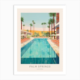 Palm Springs California Midcentury Modern Pool Poster Art Print