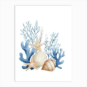 Watercolor Sea Shells 1 Art Print