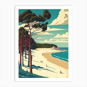 Pirita Beach, Estonia - Retro Landscape Beach and Coastal Theme Travel Poster Art Print