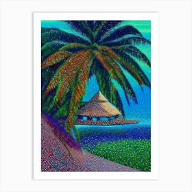 Belize Pointillism Style Tropical Destination Art Print