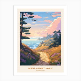 West Coast Trail New Zealand Hike Poster Art Print