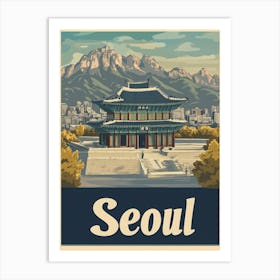 Aihrgdesign A Vintage Travel Poster Of Seoul 3 Art Print