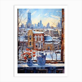 Winter Cityscape Chicago Usa 2 Art Print