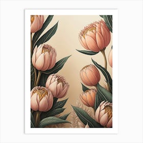 Pink Proteas Art Print