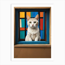 Cat In The Window 2 Art Print