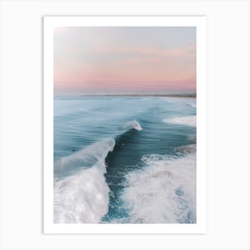 Pastel Sunset Beach Wave 1 Art Print
