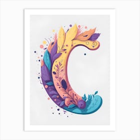 Colorful Letter C Illustration 12 Art Print