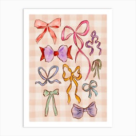 Watercolor Bows Art Print