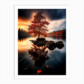 Autumn sunset Art Print