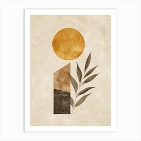 Sun And A Leaf Art Print