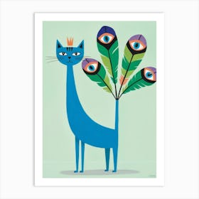 Peacock Cat 2 Art Print