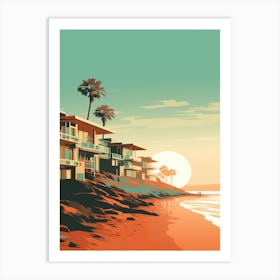 Pismo Beach California Mediterranean Style Illustration 1 Art Print