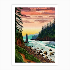 Olympic National Park Retro Pop Art 10 Art Print