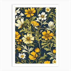 Flowers Of Life Yellow Art Print