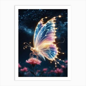 Butterfly In The Night Sky Art Print