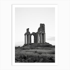 Agrigento, Italy, Black And White Photography 4 Art Print