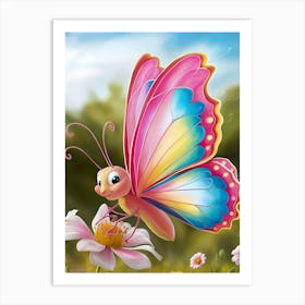 Butterfly On A Flower 17 Art Print