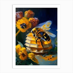 Honeybee And Painting 3  Art Print