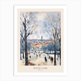 Winter City Park Poster Montjuc Park Barcelona 2 Art Print