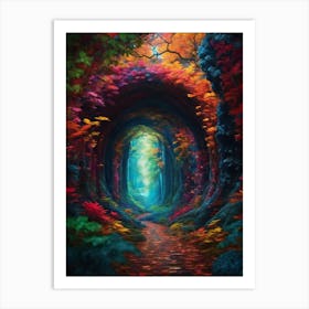 Tunnel In The Forest Art Print