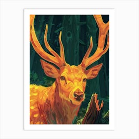 Deer In The Woods 12 Art Print