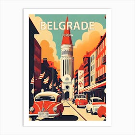 Belgrade Serbia Retro 1 Art Print