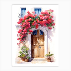 Valencia, Spain   Mediterranean Doors Watercolour Painting 3 Art Print
