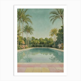 Pool With Palm Trees Art Print