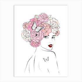 Flower Girl Light Skin One Art Print