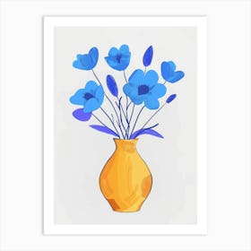 Blue Flowers In A Vase 2 Art Print