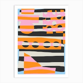 Abstract Stripe Minimal Collage 6 Art Print