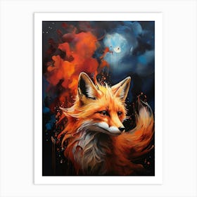 Fox In The Night Art Print