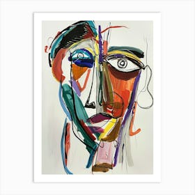 Abstract Portrait Of A Man Art Print