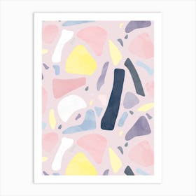 Organic Shapes Scandi Pastel Art Print