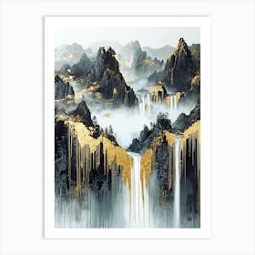 Tian Shan Majesty Marble Radiance Art Print