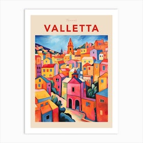 Valletta Malta Fauvist Travel Poster Art Print