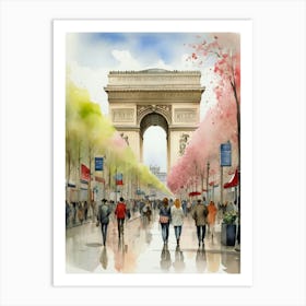 Champs-Elysées Avenue. Paris. The atmosphere and manifestations of spring. 11 Art Print